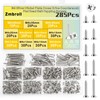 Zmbroll M4 シルバー木ネジ 皿頭セルフタッピングねじ 285個 メトリック M4x8/10/12/14/16/18/20/25/30/35/40mm 木製ファスナー 炭素鋼ねじ 詰め合わせキット