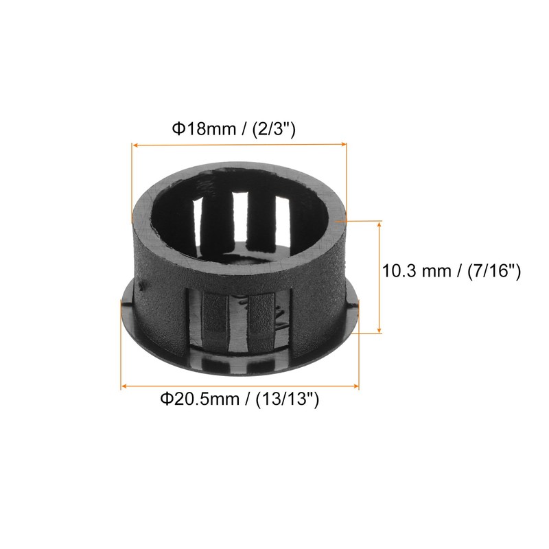 sourcing map 32PCS 18mm(11/16") Black Plastic Hole Plugs, Flush Type