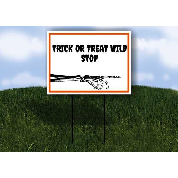 TRICK OR TREAT WILD STOP Halloween Skeleton Right Arrow Single