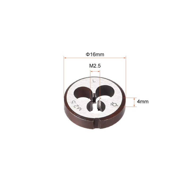 sourcing map M2.5 x 0.45 Metric Round Die, Machine Thread