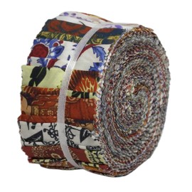 Soimoi 40Pcs Leaves & Floral Print Cotton Precut Fabrics for Quilting Craft Strips 2.5 x 42 inches Jelly Roll