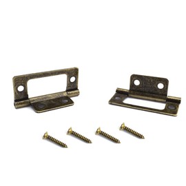 SDTC Tech 4-Pack Non-Mortise Door Hinges Bifold Butt Cabinet Hinges with Screws for Furniture Windows Cupboard etc. - 2 x 0.9 Inch, Bronze