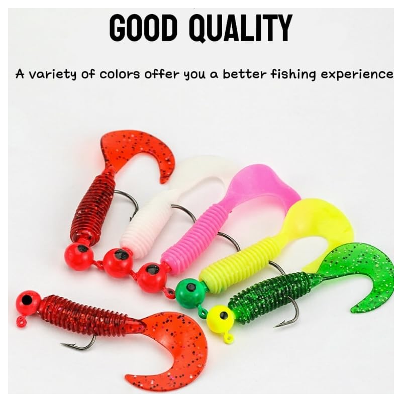 3.5g Soft Plastic Fishing Lures Set, 20 Pieces, Multiple Colours,