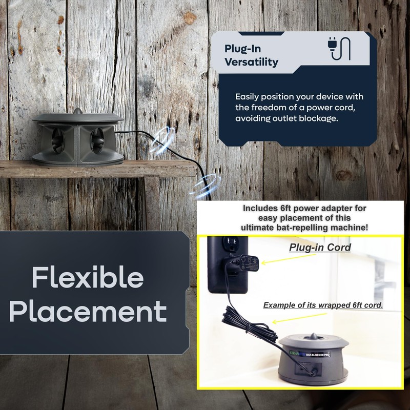 CLEANRTH BCS202 Bat-Blocker Pro - Safely Repels Bats Away