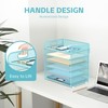 DRQ 6-Tier Paper Letter Tray Organizer with Handle, Mesh Desk