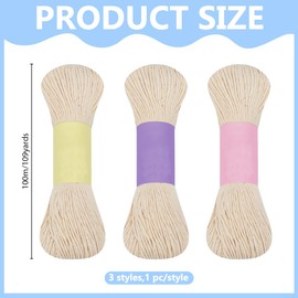 FREEBLOSS 100 m x 3 pieces Sashiko yarn 10/12/14 stranded white cotton embroidery thread, Japanese quilt and embroidery thread, Sashiko set, accessories for sewing