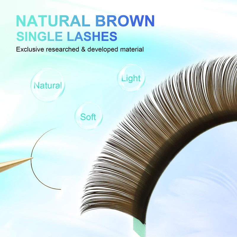 NAGARAKU Light Brown Eyelash Extension Classic Individual 1:1 Eyelash Volume