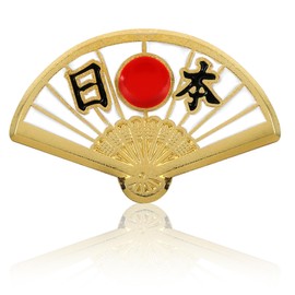 C0088 Japanese Fan Pin Badge Flag Fan Pin Diameter 0.8 inch (2 cm) Metal Lapel Pin