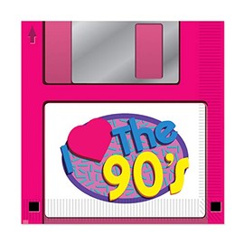 Beistle 32-Count 90s Floppy Disk Luncheon Napkins, 1990s Theme Party Supplies, Throwback Retro Computer Themed Party Accessories