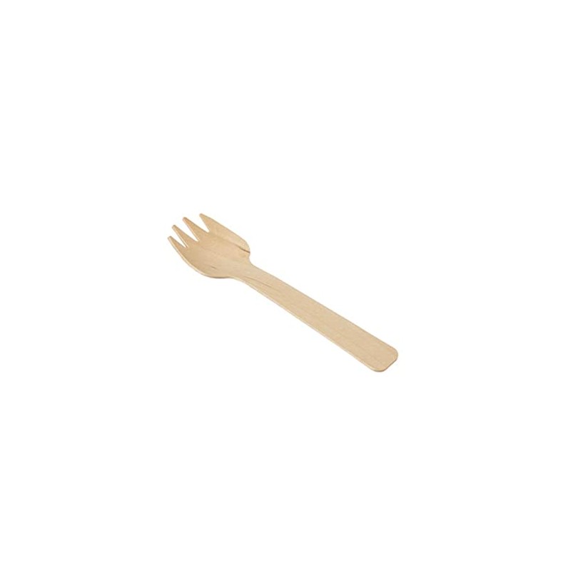 Enviroware 100 Small Wooden Sporks, Certified Birch Wood, 105mm. Excellent