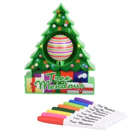 The TreeMendous Christmas Tree Ornament Decorating Kit - Includes Christmas Tree DIY Ornament Decorating Spinner Arts and Crafts Kit and 8 Colorful Quick Drying Markers