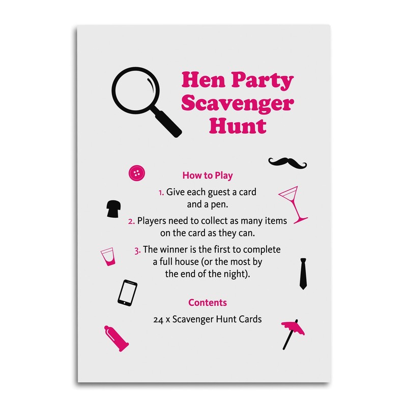Hen Party Scavenger Hunt Game - Set of 24 Game