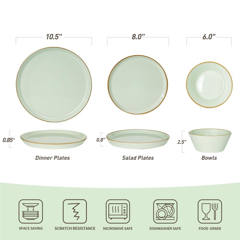 Famiware Saturn Dinnerware Sets, 12 Piece Dish Set, Plates and