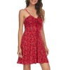 Missufe Spaghetti Strap Floral Mini Dress Women's Casual Ruched Front