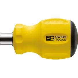 PB SWISS TOOLS 8452.10-10MESD 6.35 Plug Swiss Grip, ESD Compatible, Stubby Driver Handle for C6/E6 Bit Series, Total Length 2.6 inches (65 mm)