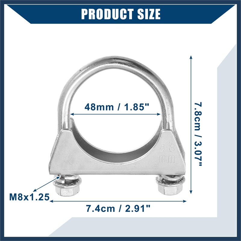 INFINAUTO Round U Bolt Muffler Exhaust Clamps for Car /