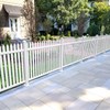 Patio Outdoor Fence 30"Hx84"L-2Set Picket Fence Panels White Garden Fence