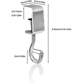 DYOUen 4pcs Desk Hook Bag Holder Adjustable Clip Purse Hanger Multifunctional Clamp Organizer for Men Women Handbag, Backpack, Shoulder Bags etc.