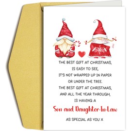 Funny Gnomes Christmas Card for Son and Daughter in Law, Son and Daughter in Law Gnomes Christmas Card, Humor Poem Christmas Card for Son and Daughter in Law