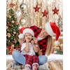 CHAIYA 5X7FT Christmas Backdrop Wood Floor Backdrop Winter Snow Xmas