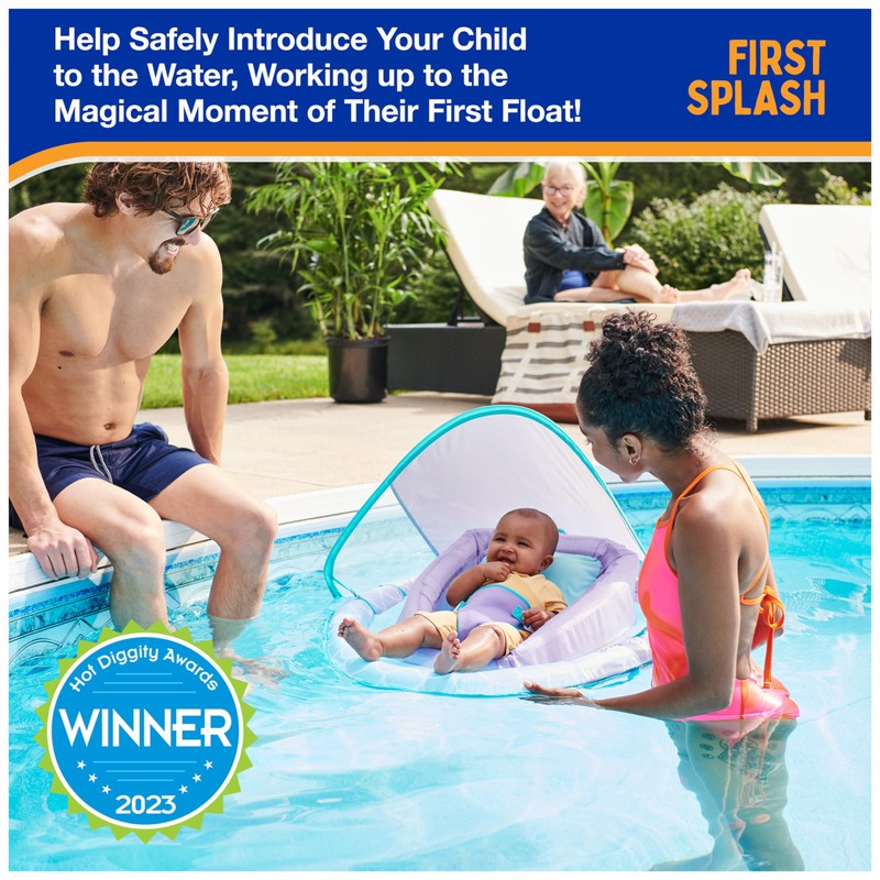 Swimways Infant Spring Float, Baby Pool Float with Canopy &