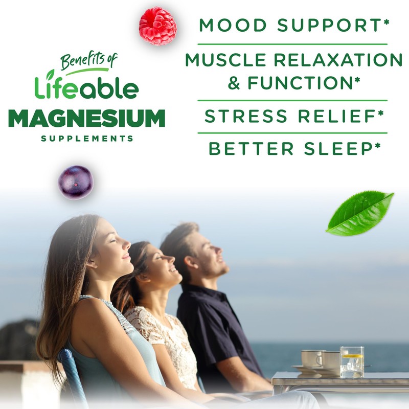 Lifeable Magnesium Gummies for Adults | 900mg Magnesium Citrate Gummies
