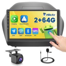 [2+64G] Hikity Android Car Stereo for Hyundai Tucson 2010 2011 2012 2013 2014 2015 with Wireless Carplay Android Auto, 10.1" Touchscreen Radio Mirror Link GPS WiFi Bluetooth SWC Backup Camera FM Mic