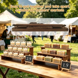 Mobpqable 3 Tier Cupcake Stand Wood - 30s Quick Assembly, Easy Carry&Store