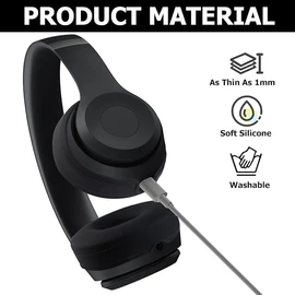 umvowuxa Silicone Sweat Earpad Covers for Beats Solo 4, Solo 3 - Sweatproof, Washable Earpad Covers Silicone Case for Beats Solo4 & Solo3 Wireless On-Ear Headphones Protective Pads Cover (Black)