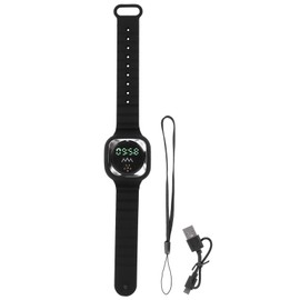 Ultrasonic Mosquito Repellent Bracelet with Time Display Anti Mosquito Wristband for Outdoor(Black )