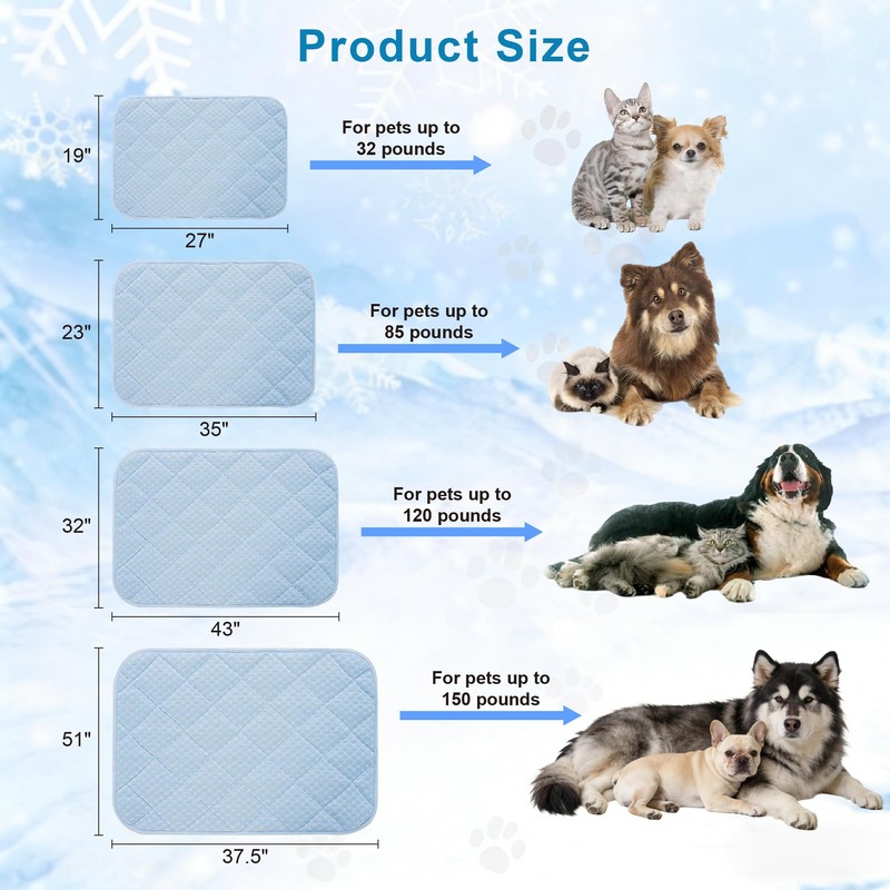Petvolve Dog Cooling Mat 35.4" x 23.6", Double-Sided Dog Cooling