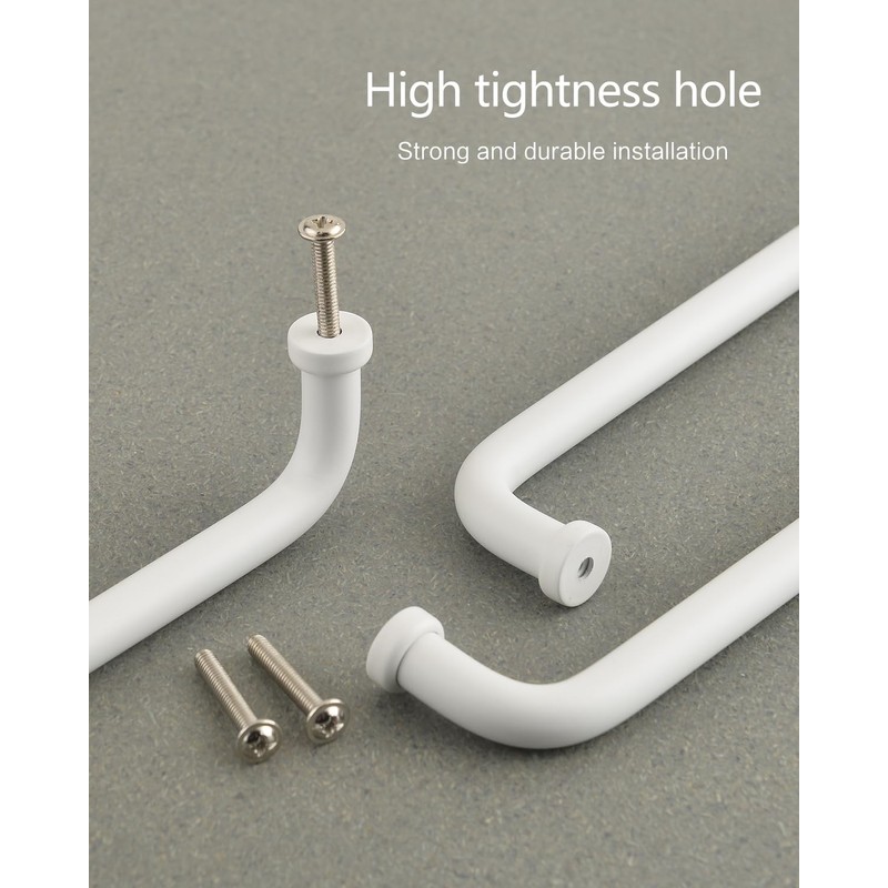 funifiti 5 Pack Long Handles for Kitchen Cabinet Modern White