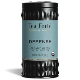 Tea Forte Defense Organic Green Tea with Echinacea, Ginger and Elderberry, Makes 35-50 Cups, 2.82 Ounce Loose Leaf Tea Canister