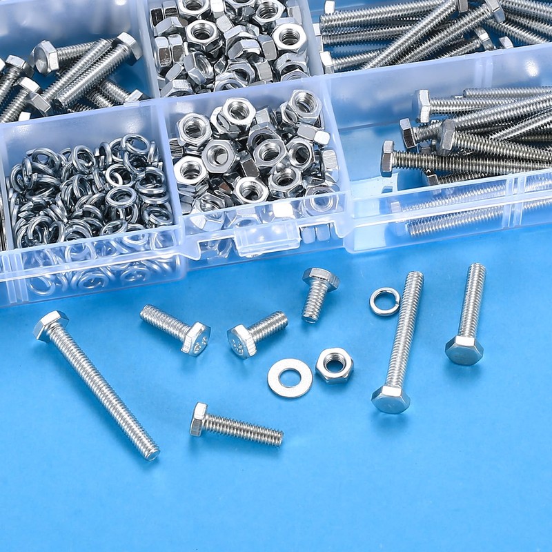 Pack of 505 M5 Screws Set, Hexagonal Screws and Nuts