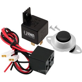 Vixen Horns 4-PIN Horn Relay 30A/12V with 4-PIN Pre-Wired Quick Connect Relay Plug/Socket and Momentary Horn Button/Switch VXK7802