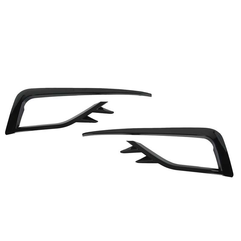 Pair Front Fog Light Lamp Eyebrow Trim Glossy Black for