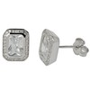 ELEDORO Women's Stud Earrings Star 925 Silver with Cubic Zirconia,