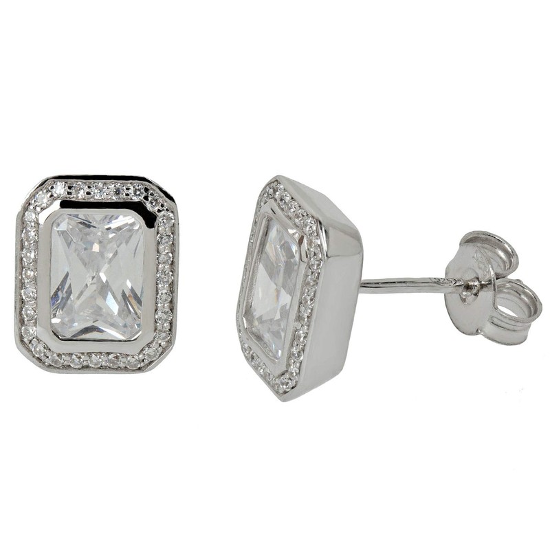 ELEDORO Women's Stud Earrings Star 925 Silver with Cubic Zirconia,