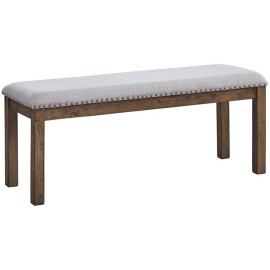 Ashley Furniture Signature Design by Ashley Moriville Upholstered Dining Bench in Beige