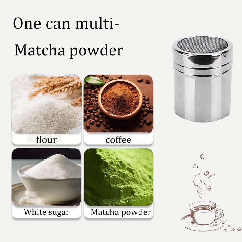 2 Packs Sugar Shaker 304 Stainless Steel Powdered Sugar Shaker