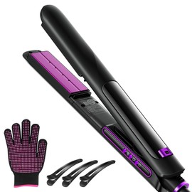 DRFLASH Titanium Steam Hair Straightener & Curling Iron 2-in-1 with 5 Temp Settings, Fast Heat-Up, Negative Ion & Steam Hair Care, Wide Voltage Travel Flat Iron for Frizz Control & Shine