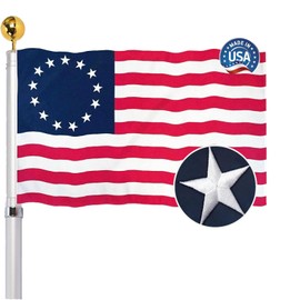 Embroidered Betsy Ross American US Flag 3x5 Outdoor-13 Star American Flags USA Flags Heavy Duty Nylon Embroidered Stars Sewn Stripes with 2 Brass Grommets