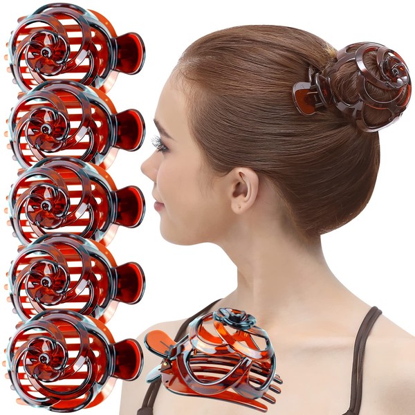 RC ROCHE ORNAMENT 6 Pcs Womens Stylish Rose Dome Comb