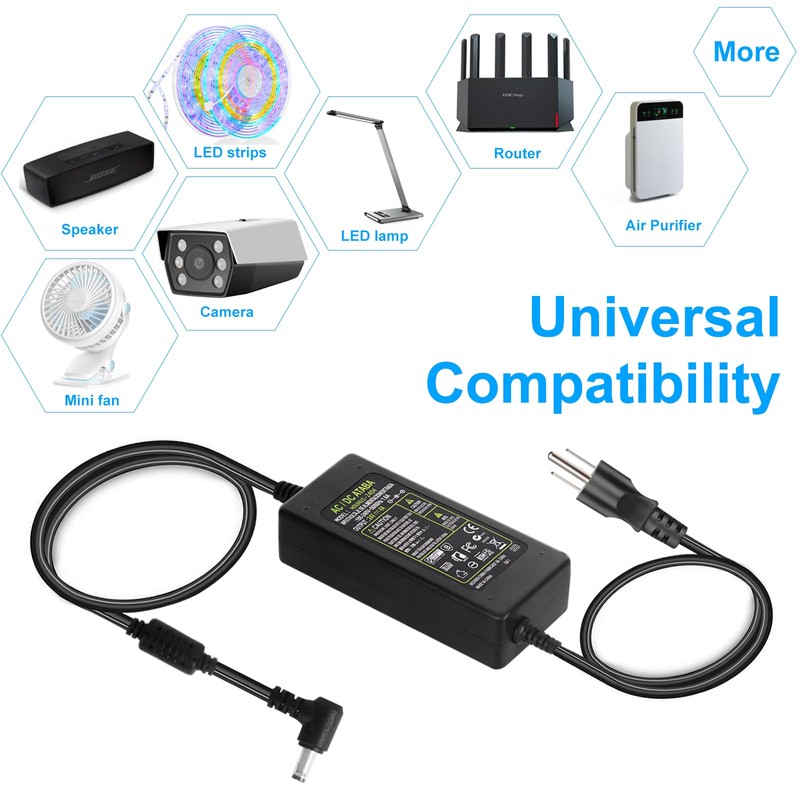 HOUHUI 24V 4A Power Supply Adapter, AC 100-240V to DC