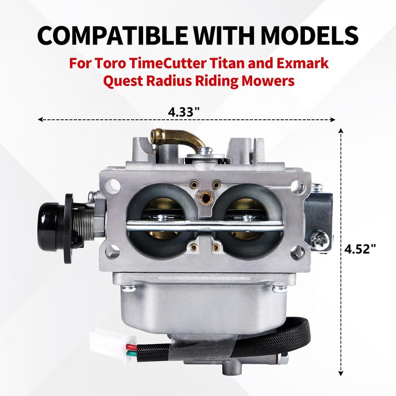 Carburetor for Toro TimeCutter Titan and Exmark Quest Radius Riding