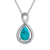 QMTIHU Genuine Turquoise Necklace for Women S925 Sterling Silver Infinity