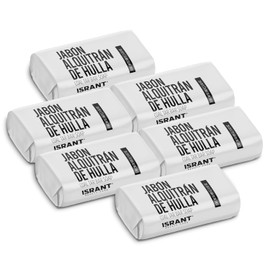 Pack de 6 Jabones Corporal Alquitran de Hulla 100g | Sin Parabenos Ni Sulfatos | Cuidado Suave Para Piel Sensible | Jabón de Baño Ingredientes 100% Naturales | Libre de Químicos Agresivos