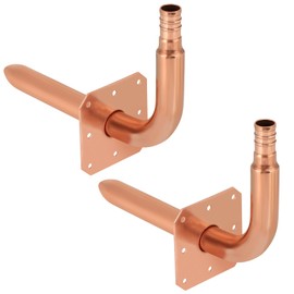 (Znkiok 2 Pack) 1/2 Inch Pex Fittings,Copper Stub Out Elbow With Wall Flange 1/2" x 6"，For Pex B and C Plumbing Systems,UPC,NSF/ANSI 61 Certified.