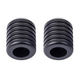 Advanblack ProTek Machined Harley Crash Bar Sliders 1.25" Decorative Wheel Rotatable End For Front Engine Guard Rear Saddlebag Guards (Black CNC)