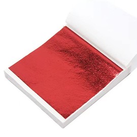 BEIHOO Red Foil for Hair, Red Foil Sheet Flake, 3.15x3.35 inches, 100 Sheets, Imitation Red Foil, Hair Ornament, Coming-of-Age Ceremony, Wedding, Graduation Ceremony, Gel Nail, Self-Nail, DIY Jewelry